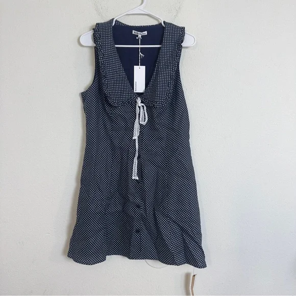 Reformation soraya polka dot sleeveless linen dress - Picture 3 of 10